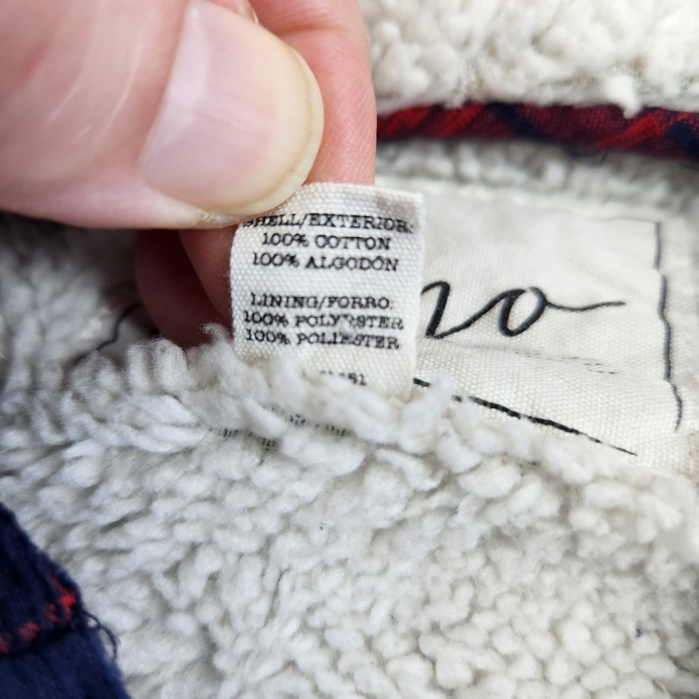 Soho Threads sherpa fleece lined plaid hooded Womens Jacket  Red Blue Large - Picture 3 of 10